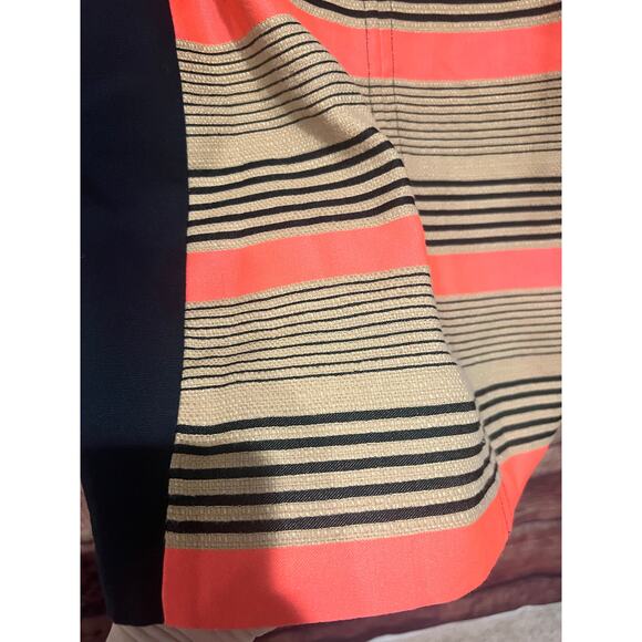 Sea New York Sleeveless Linen Cotton Blend Midi Sheath Dress Black Striped Sz 4 - Picture 3 of 4